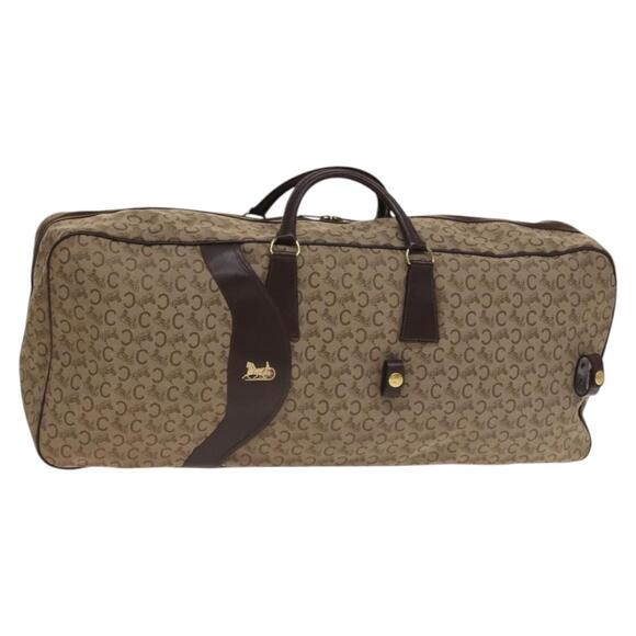 CELINE C Sulky Boston Bag Canvas Beige Gold - Picture 1 of 12